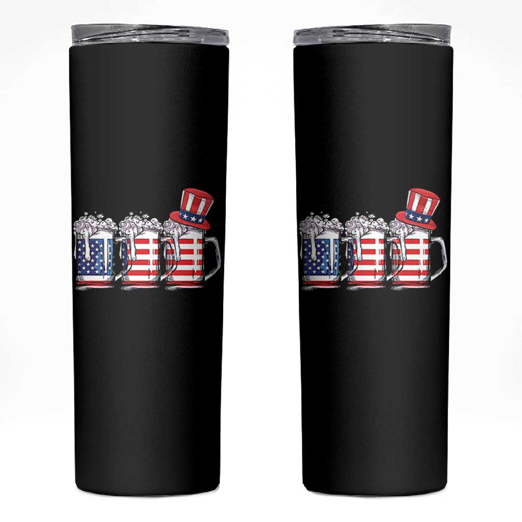 Beer American Flag 4th of July Skinny Tumbler Merica Drinking USA - Wonder Print Shop