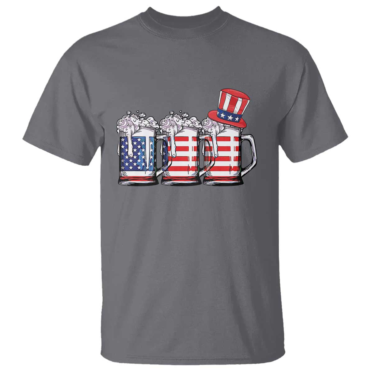 Beer American Flag 4th of July T Shirt Merica Drinking USA - Wonder Print Shop