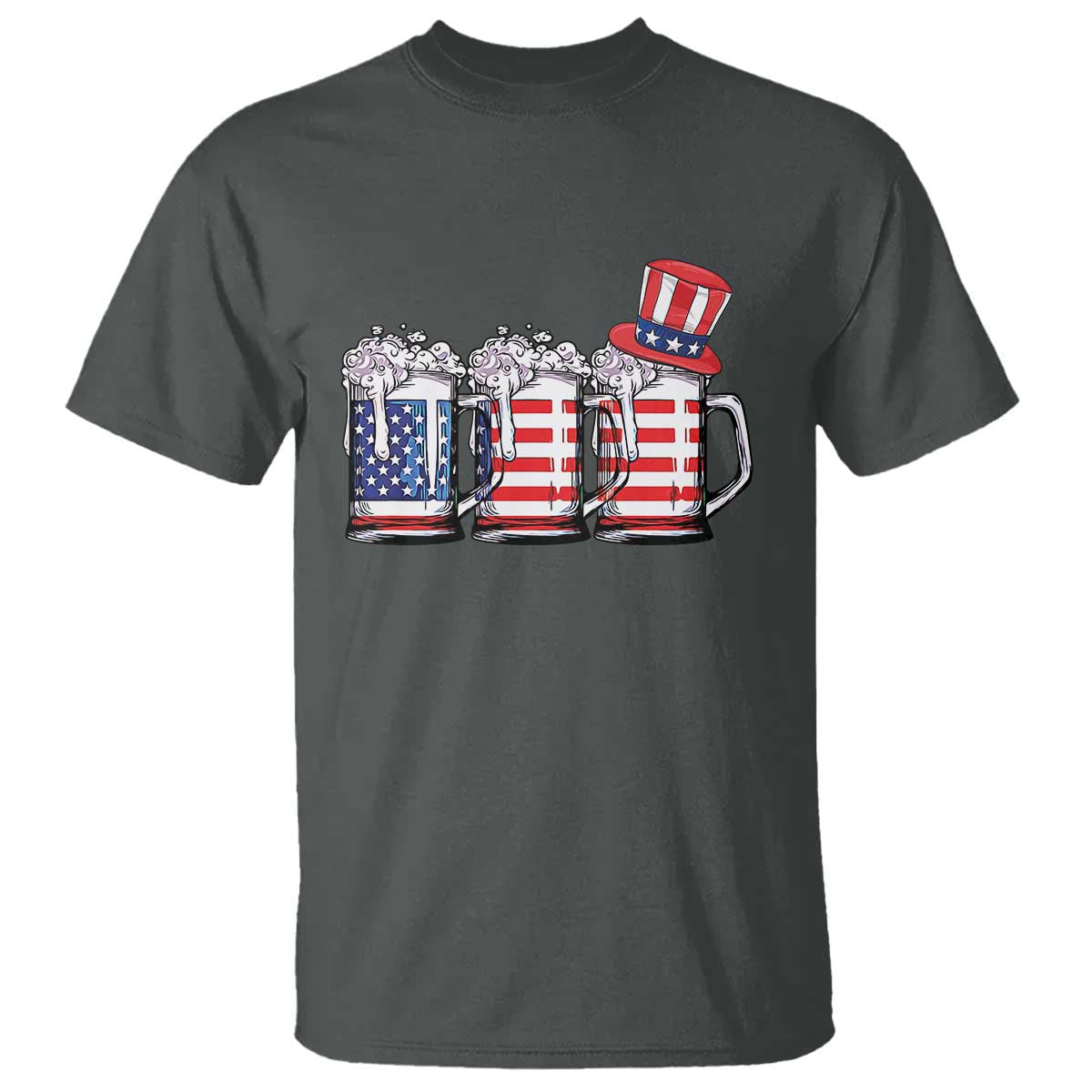 Beer American Flag 4th of July T Shirt Merica Drinking USA - Wonder Print Shop