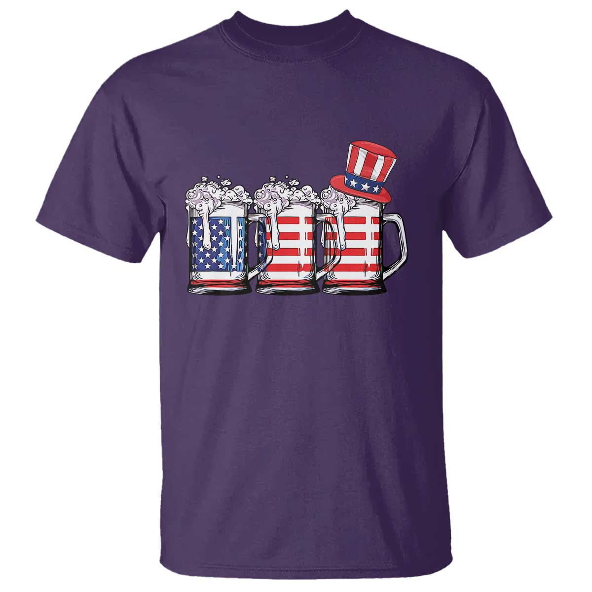 Beer American Flag 4th of July T Shirt Merica Drinking USA - Wonder Print Shop
