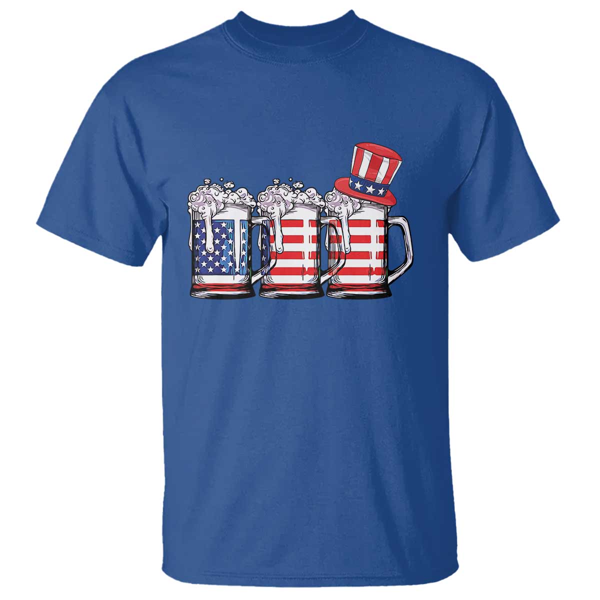 Beer American Flag 4th of July T Shirt Merica Drinking USA - Wonder Print Shop