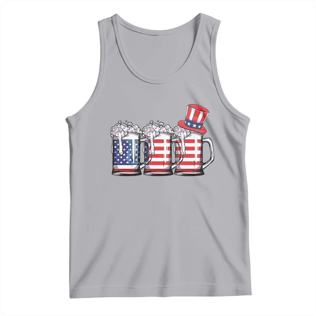 Beer American Flag 4th of July Tank Top Merica Drinking USA - Wonder Print Shop