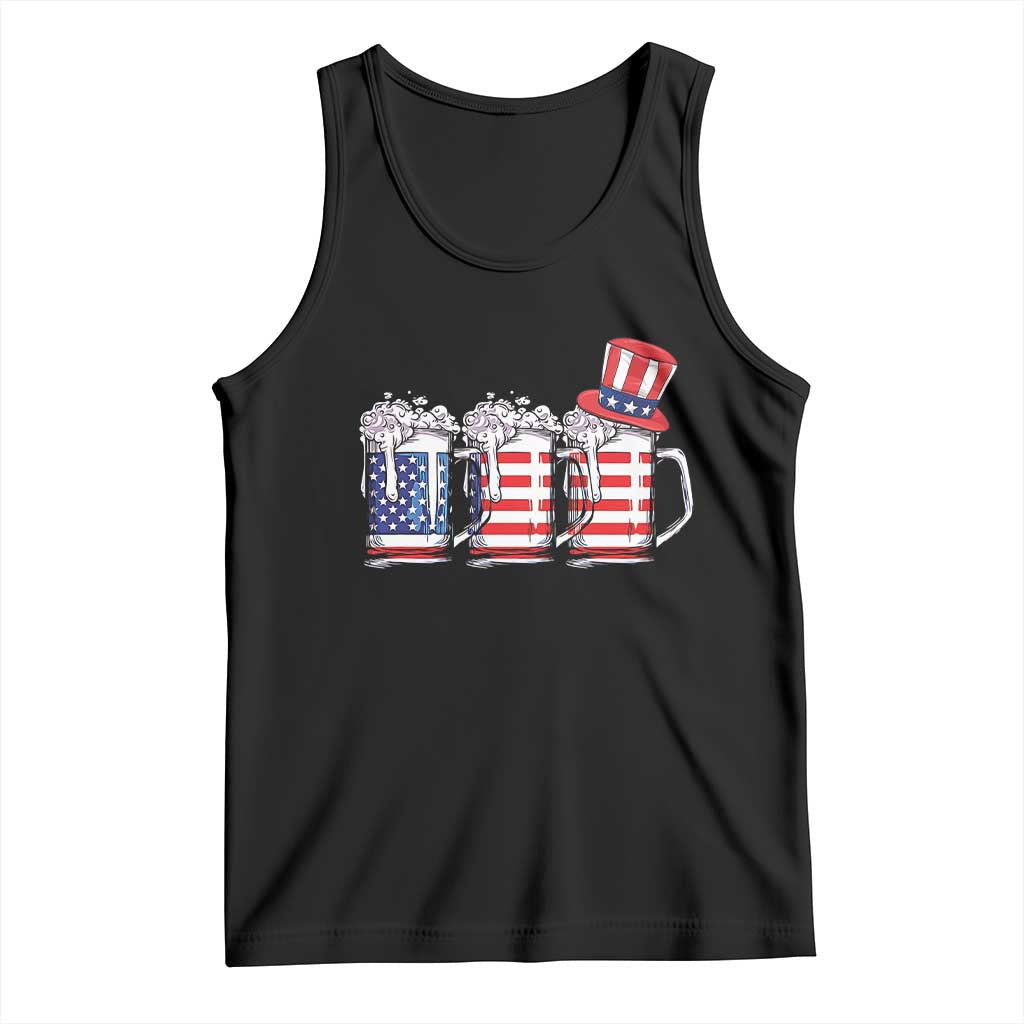Beer American Flag 4th of July Tank Top Merica Drinking USA - Wonder Print Shop