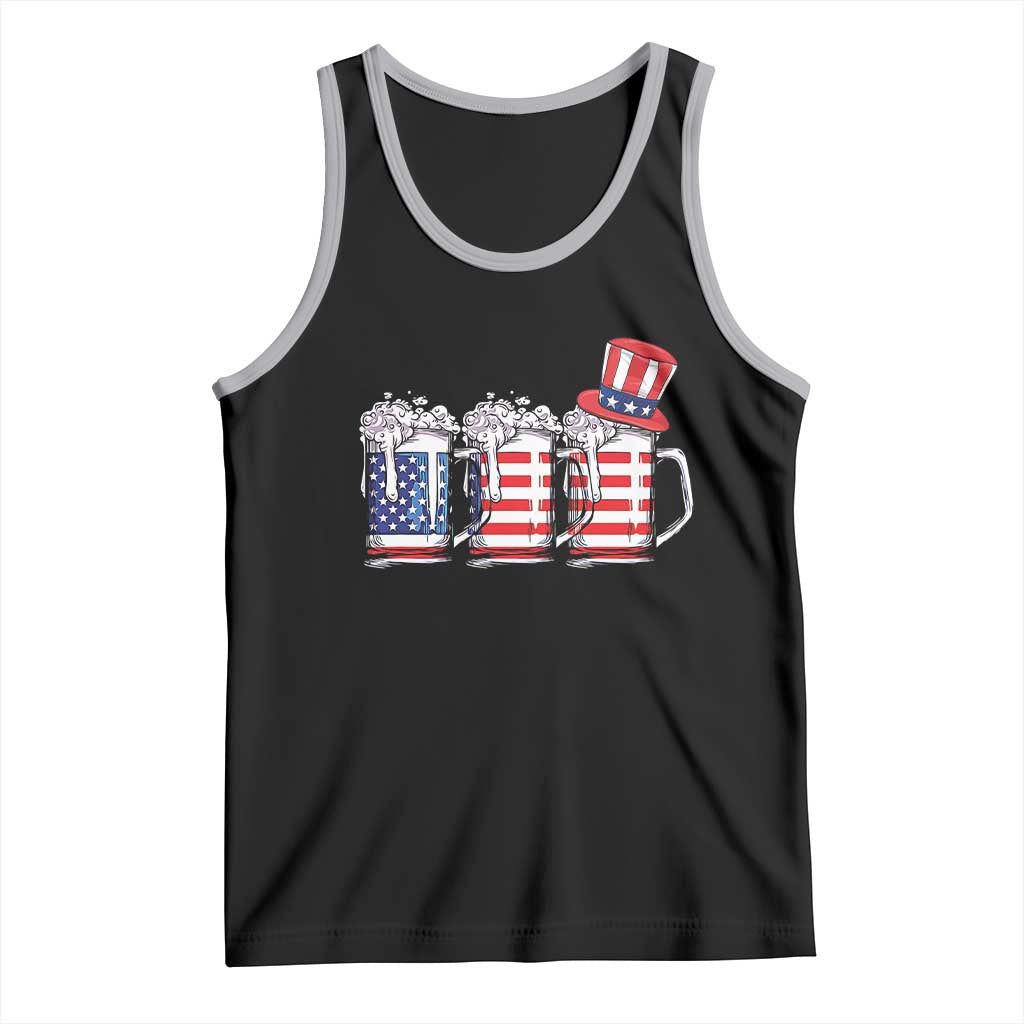 Beer American Flag 4th of July Tank Top Merica Drinking USA - Wonder Print Shop