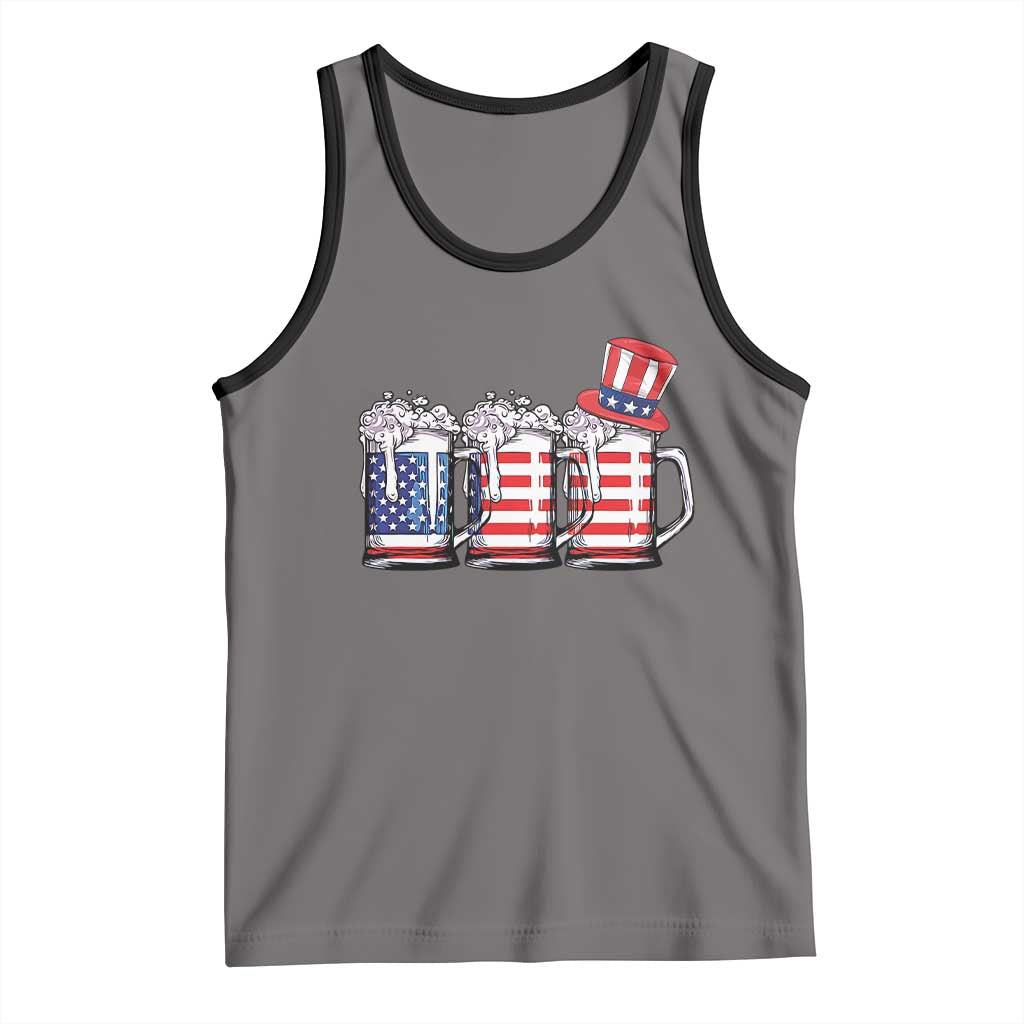 Beer American Flag 4th of July Tank Top Merica Drinking USA - Wonder Print Shop