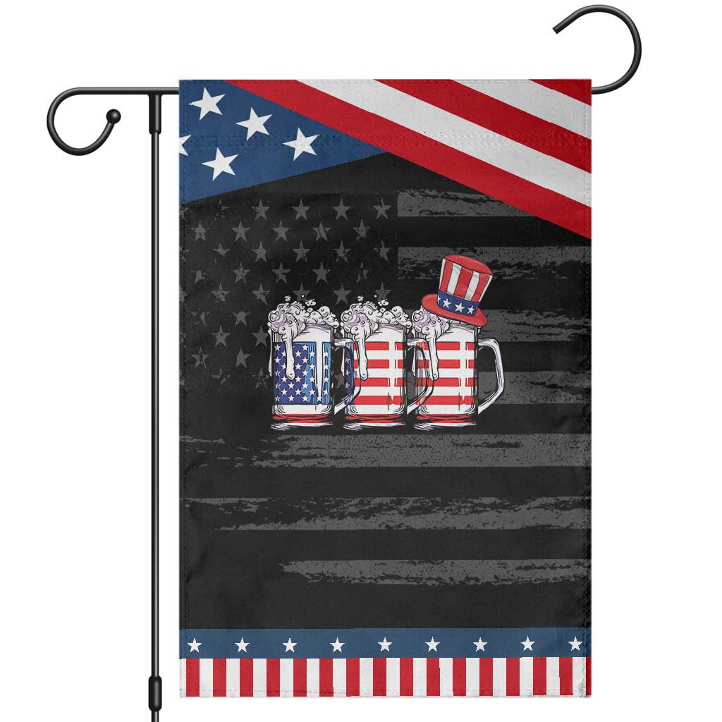 Beer American Flag 4th of July Garden Flag Merica Drinking USA