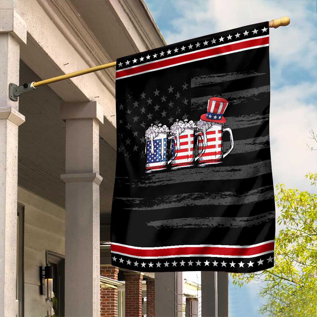 Beer American Flag 4th of July Garden Flag Merica Drinking USA