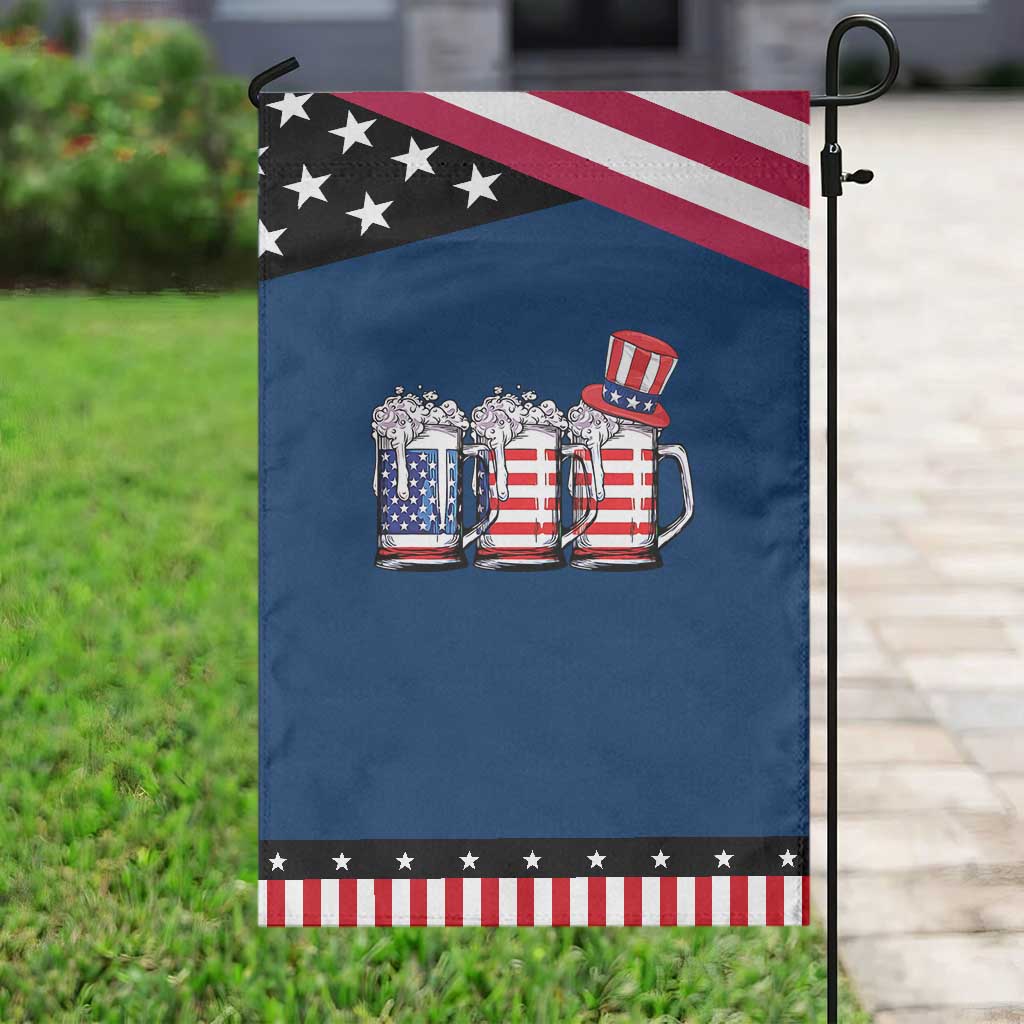 Beer American Flag 4th of July Garden Flag Merica Drinking USA