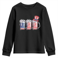 Beer American Flag 4th of July Youth Sweatshirt Merica Drinking USA - Wonder Print Shop