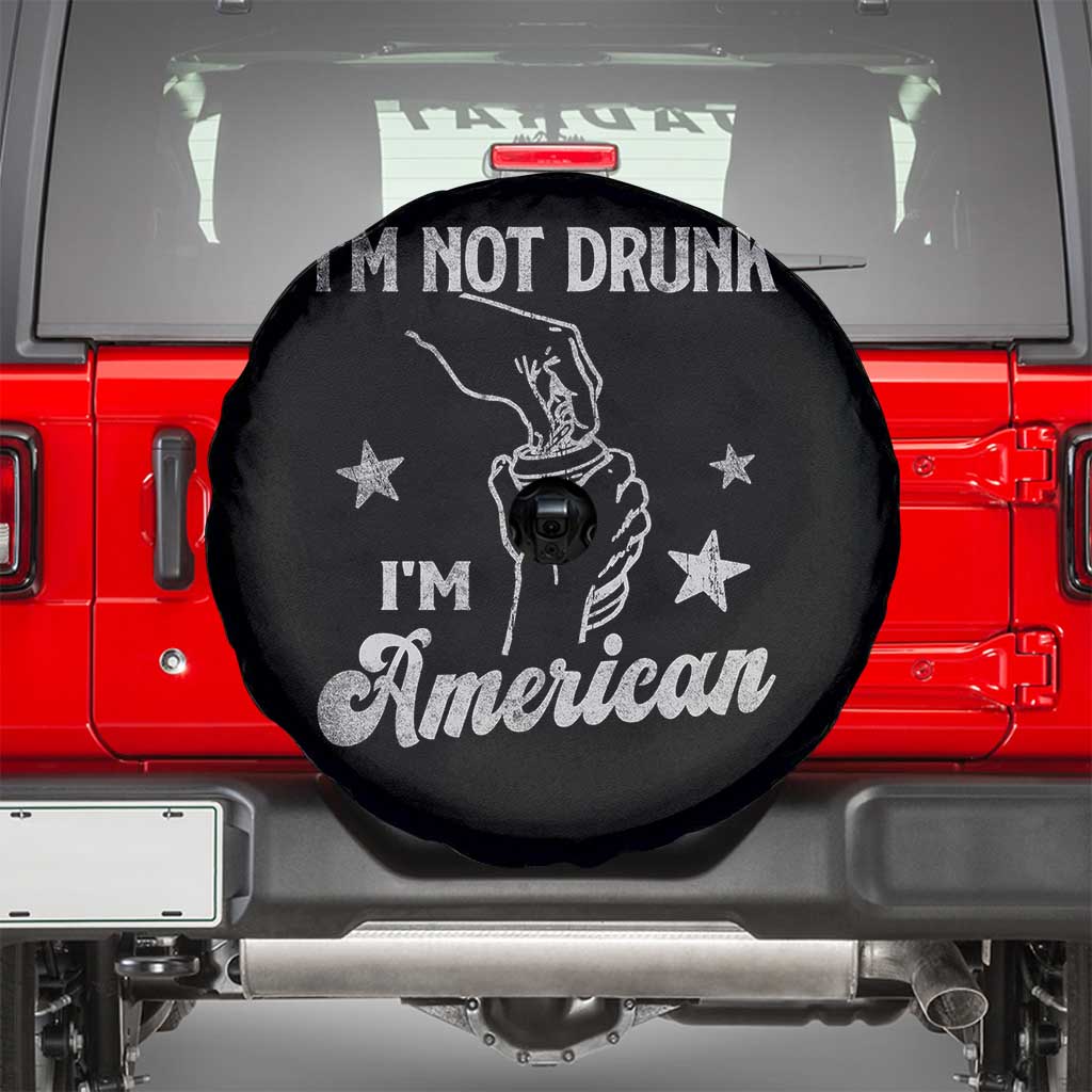 Funny 4th of July Drinking Spare Tire Cover Not Drunk I am American - Wonder Print Shop