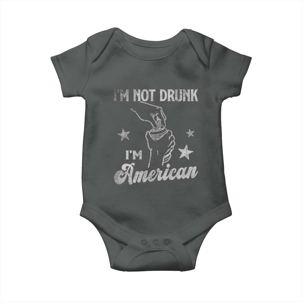 Funny 4th of July Drinking Baby Onesie Not Drunk I am American - Wonder Print Shop