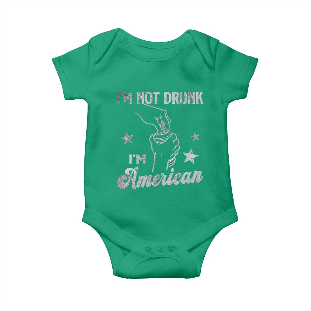 Funny 4th of July Drinking Baby Onesie Not Drunk I am American - Wonder Print Shop