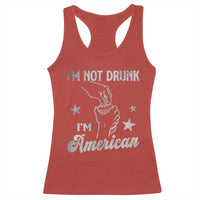 Funny 4th of July Drinking Racerback Tank Top Not Drunk I am American - Wonder Print Shop
