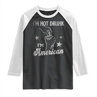 Funny 4th of July Drinking Raglan Shirt Not Drunk I am American - Wonder Print Shop