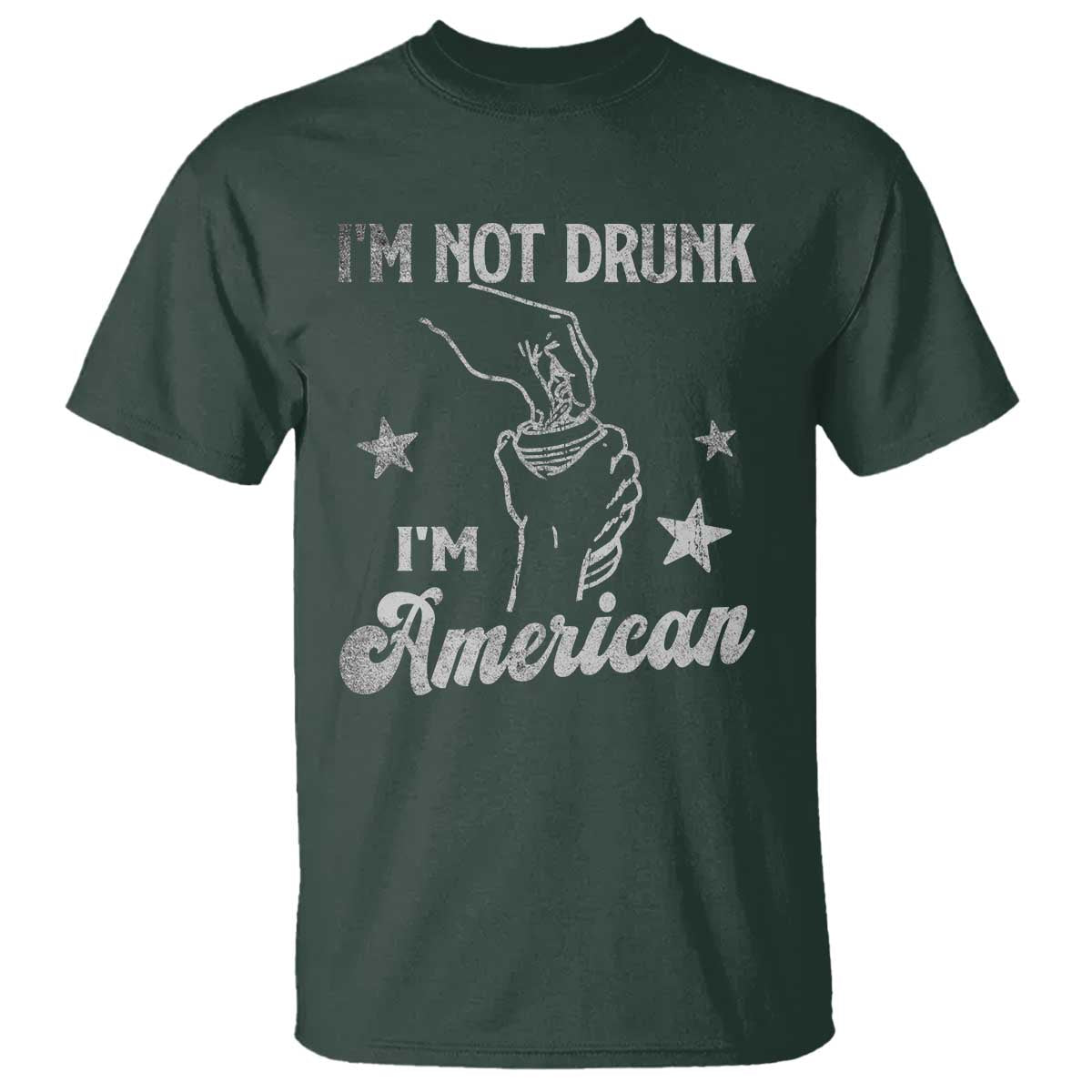 Funny 4th of July Drinking T Shirt Not Drunk I am American - Wonder Print Shop