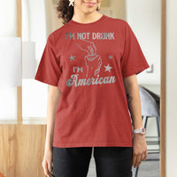 Funny 4th of July Drinking T Shirt For Women Not Drunk I am American - Wonder Print Shop