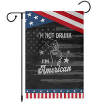 Funny 4th of July Drinking Garden Flag Not Drunk I am American