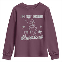 Funny 4th of July Drinking Youth Sweatshirt Not Drunk I am American - Wonder Print Shop