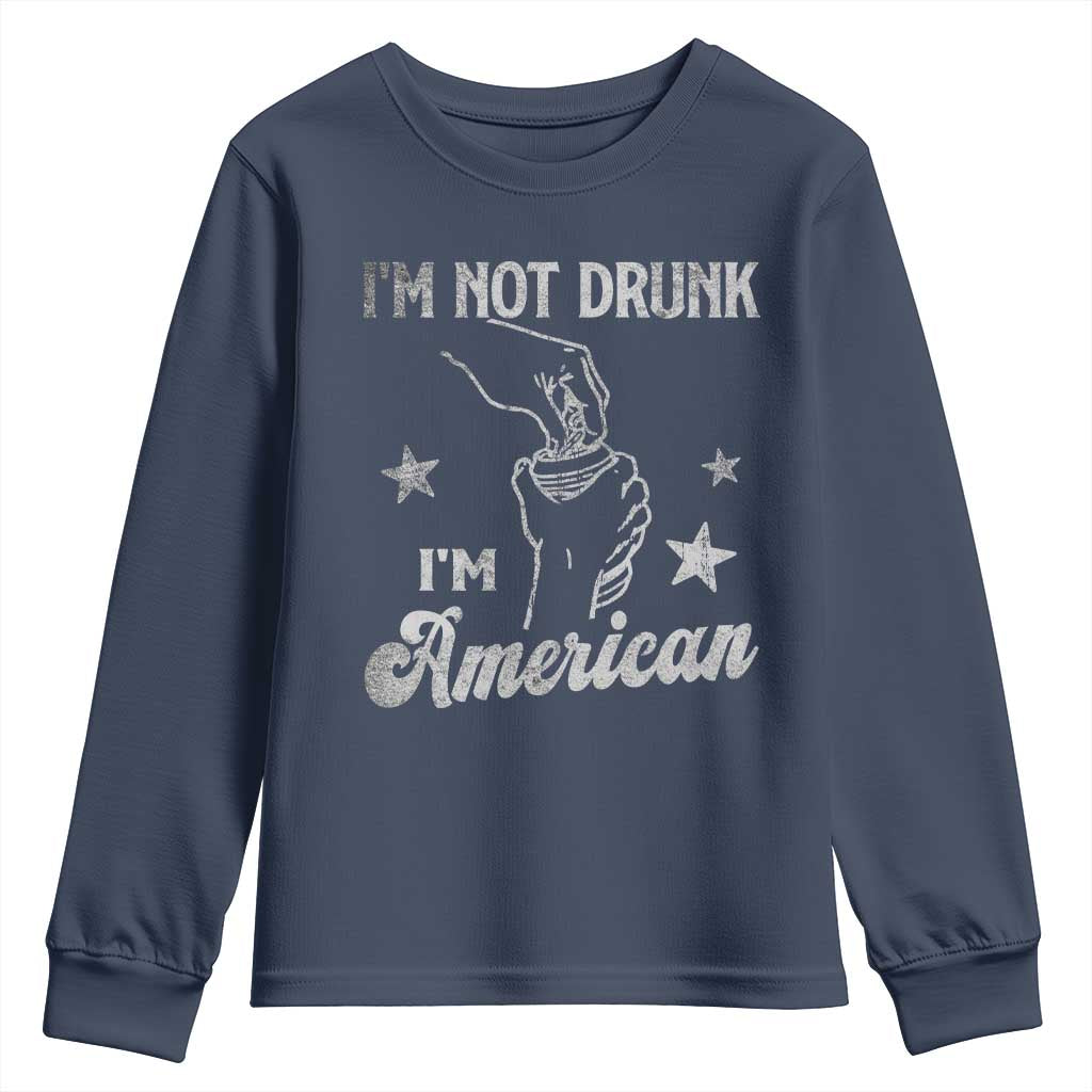 Funny 4th of July Drinking Youth Sweatshirt Not Drunk I am American - Wonder Print Shop