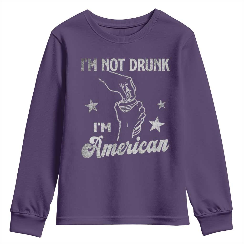 Funny 4th of July Drinking Youth Sweatshirt Not Drunk I am American - Wonder Print Shop