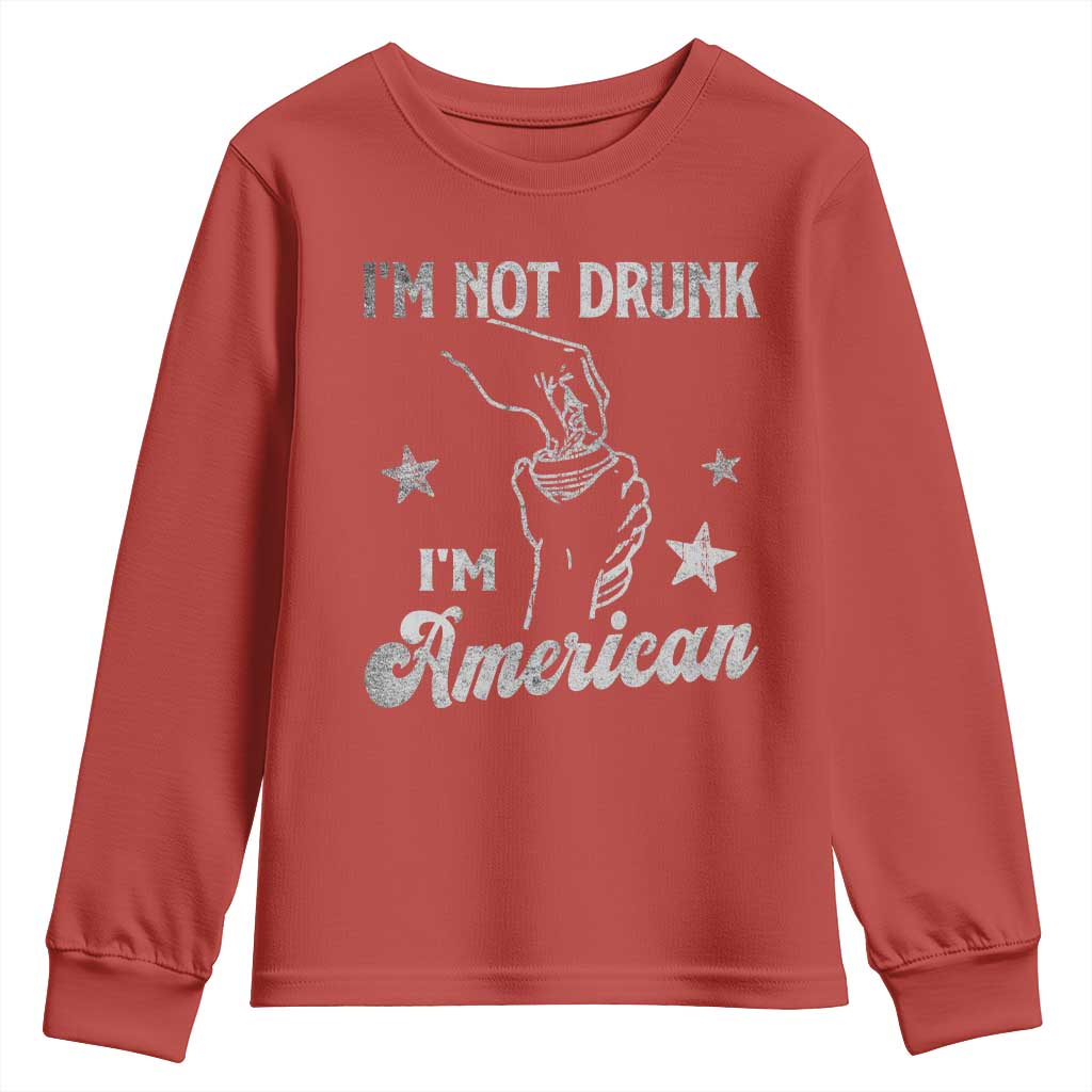 Funny 4th of July Drinking Youth Sweatshirt Not Drunk I am American - Wonder Print Shop