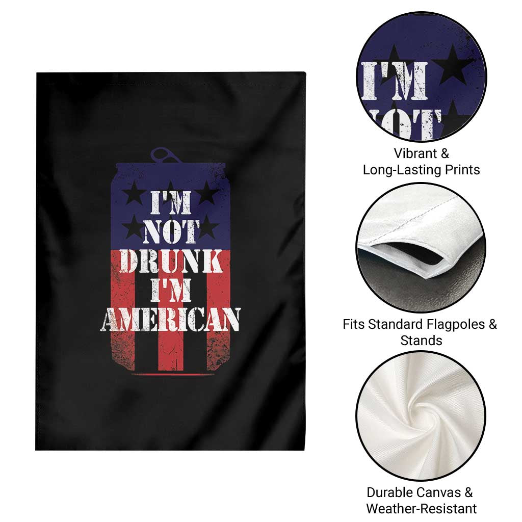 Funny Beer American Flag 4th of July Garden Flag Not Drunk I am American Merica USA - Wonder Print Shop