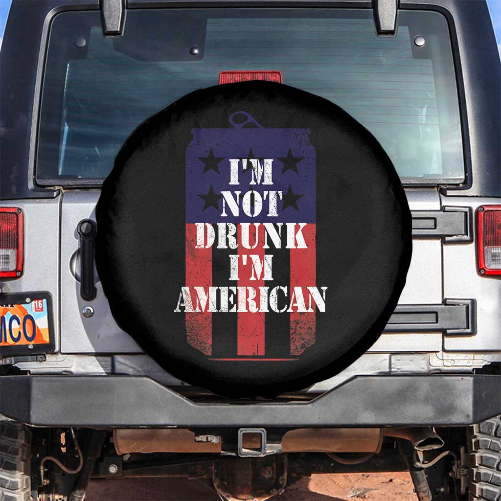 Funny Beer American Flag 4th of July Spare Tire Cover Not Drunk I am American Merica USA - Wonder Print Shop