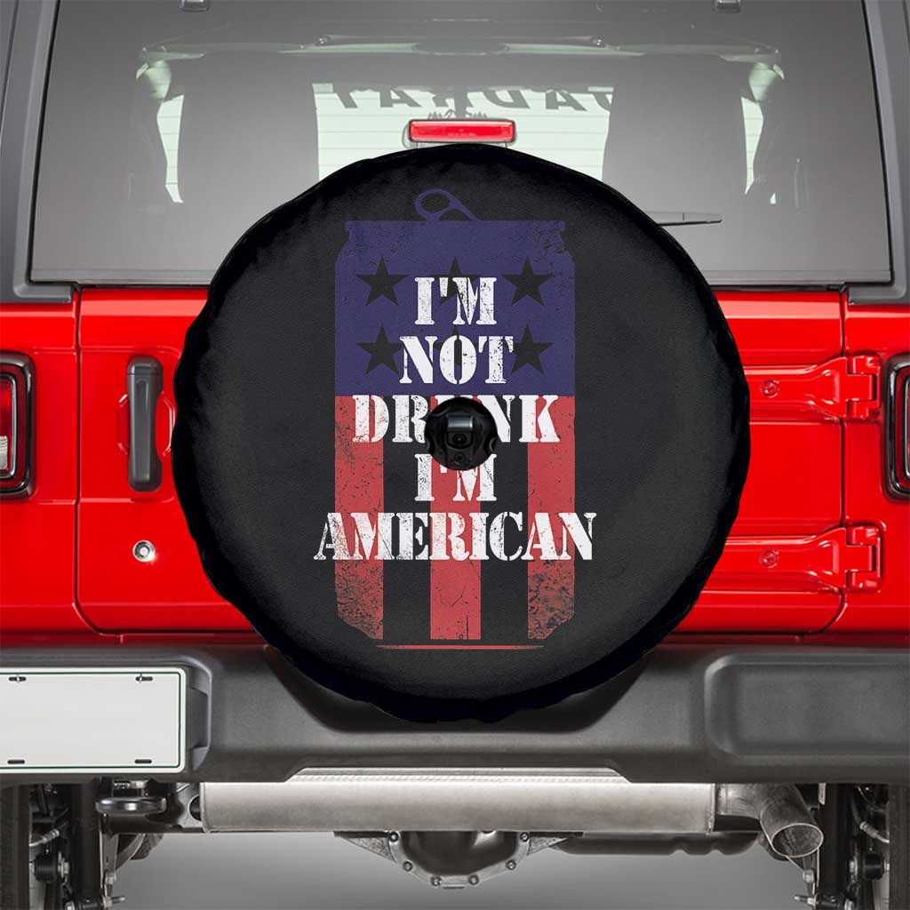Funny Beer American Flag 4th of July Spare Tire Cover Not Drunk I am American Merica USA - Wonder Print Shop