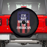 Funny Beer American Flag 4th of July Spare Tire Cover Not Drunk I am American Merica USA - Wonder Print Shop