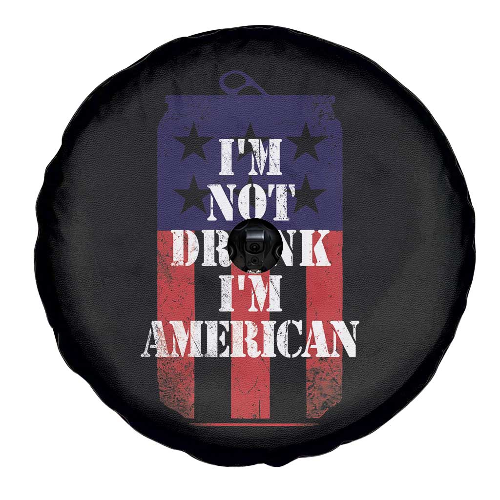 Funny Beer American Flag 4th of July Spare Tire Cover Not Drunk I am American Merica USA - Wonder Print Shop