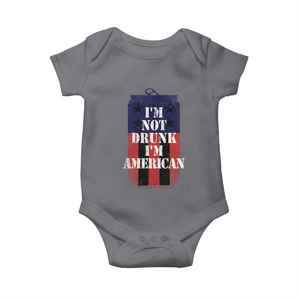 Funny Beer American Flag 4th of July Baby Onesie Not Drunk I am American Merica USA - Wonder Print Shop