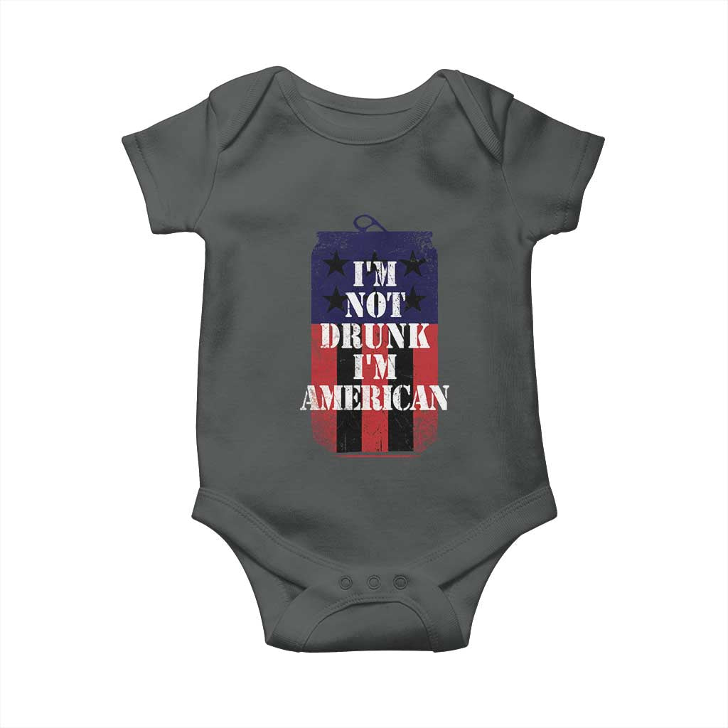 Funny Beer American Flag 4th of July Baby Onesie Not Drunk I am American Merica USA - Wonder Print Shop