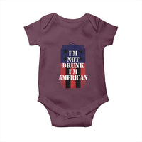 Funny Beer American Flag 4th of July Baby Onesie Not Drunk I am American Merica USA - Wonder Print Shop