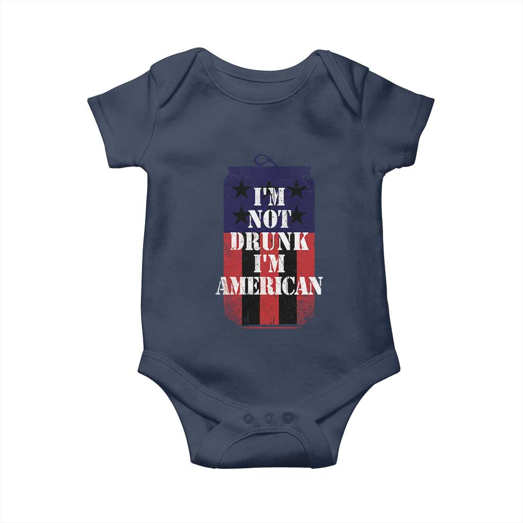 Funny Beer American Flag 4th of July Baby Onesie Not Drunk I am American Merica USA - Wonder Print Shop