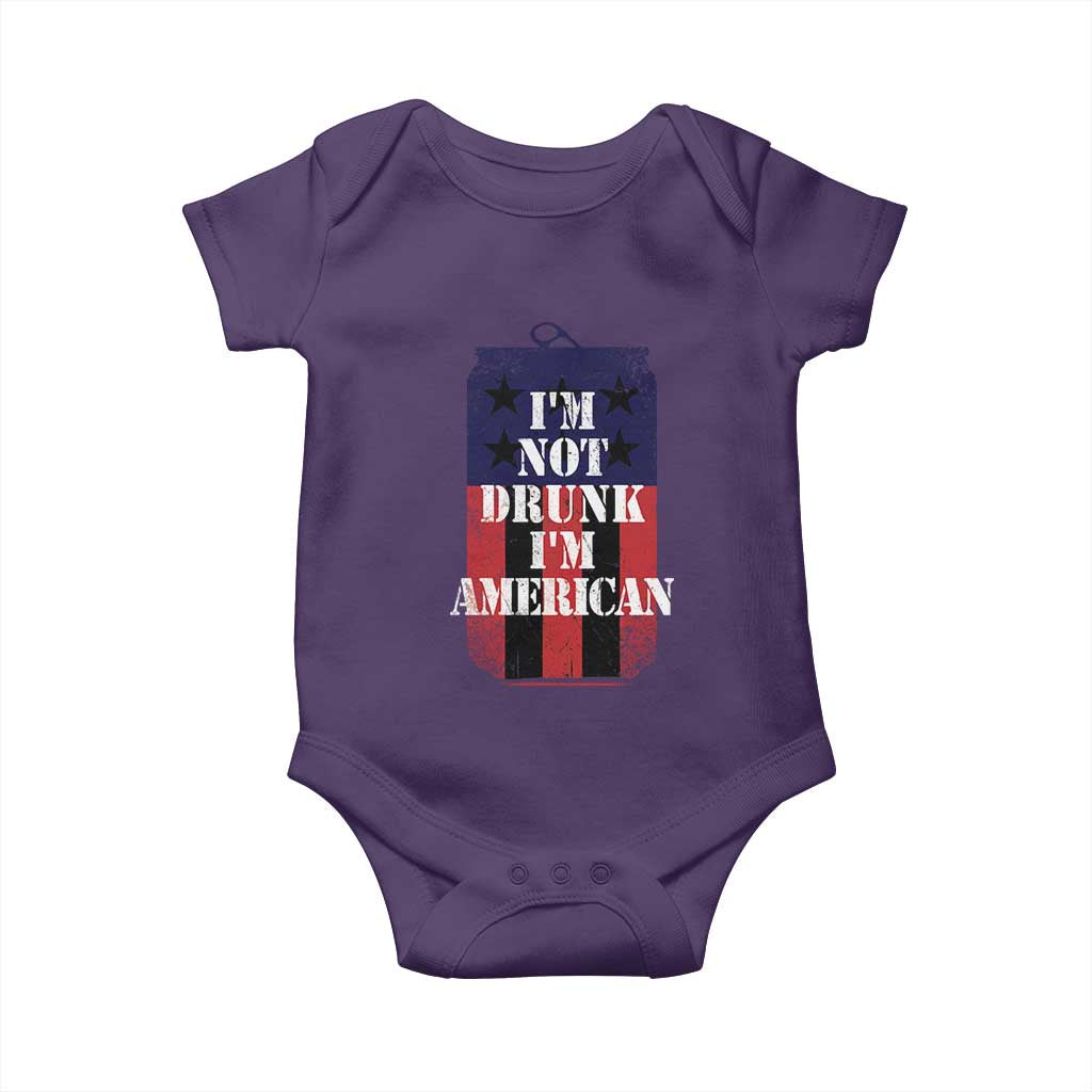 Funny Beer American Flag 4th of July Baby Onesie Not Drunk I am American Merica USA - Wonder Print Shop