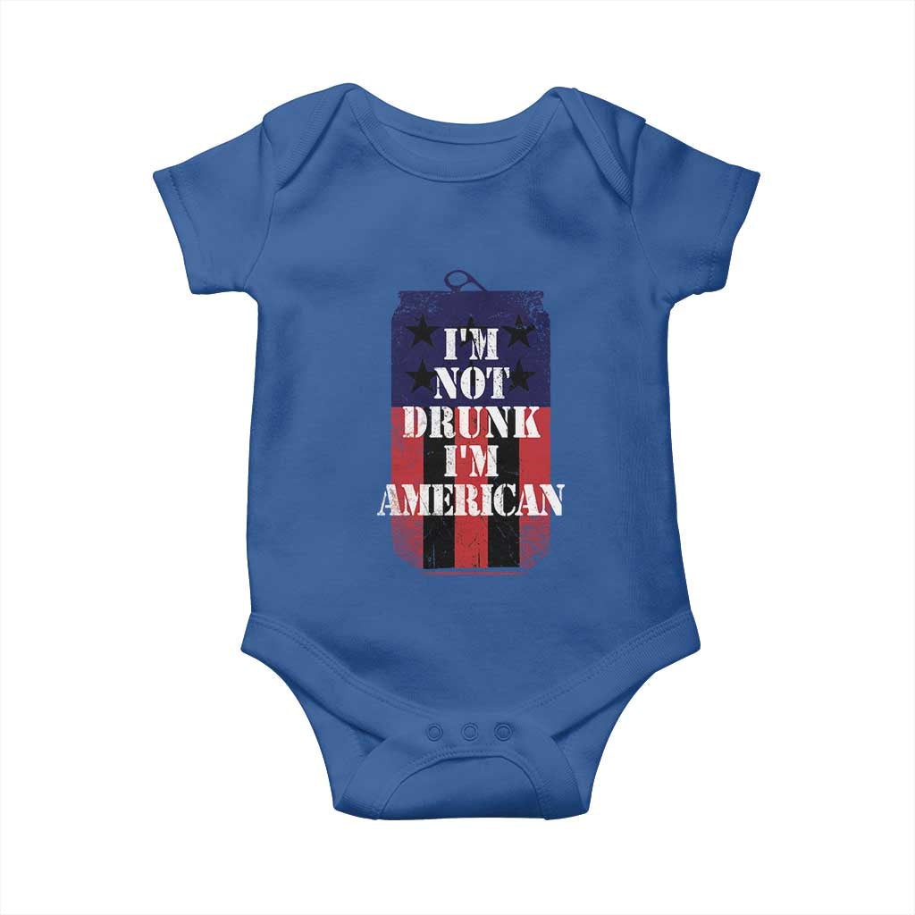 Funny Beer American Flag 4th of July Baby Onesie Not Drunk I am American Merica USA - Wonder Print Shop