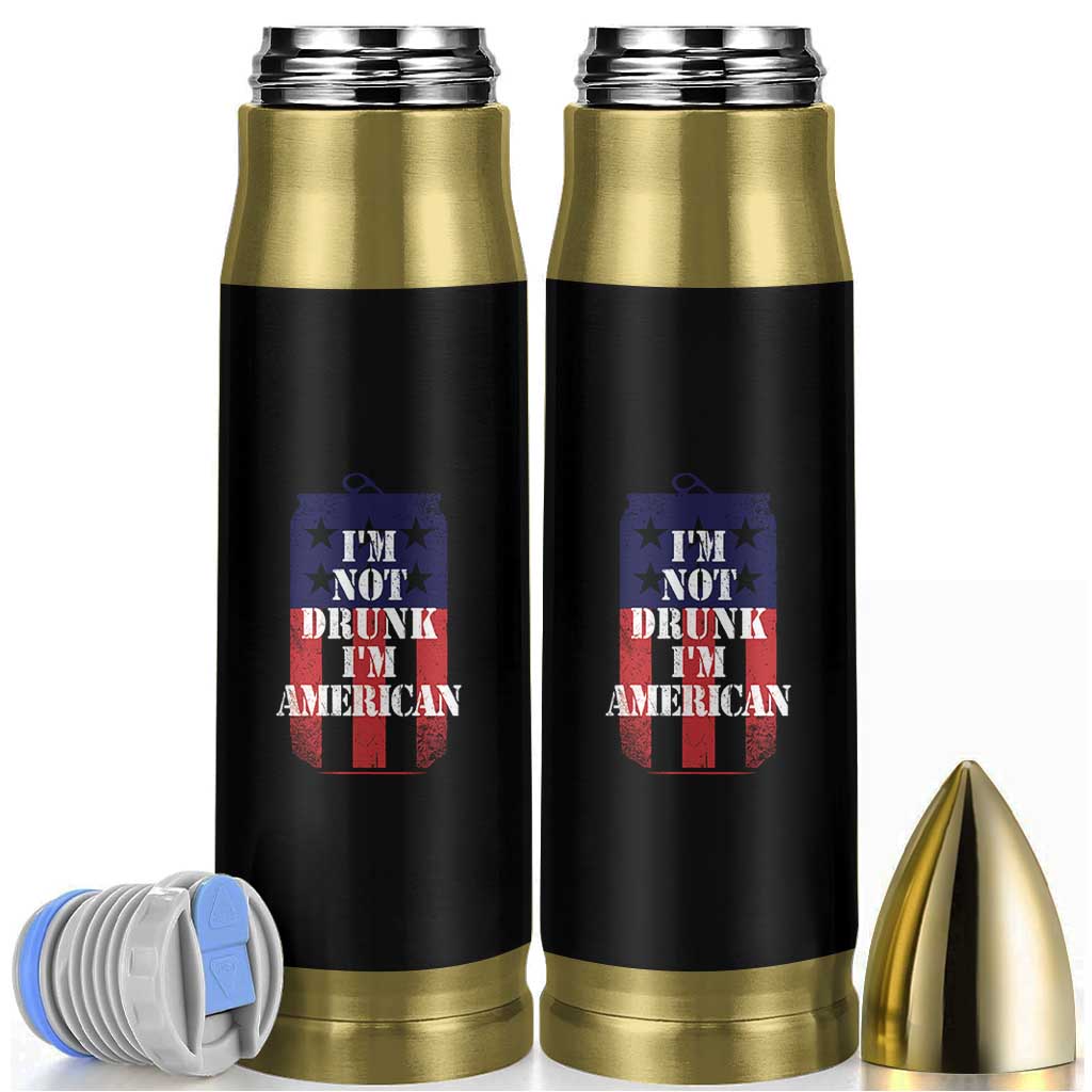 Funny Beer American Flag 4th of July Bullet Tumbler Not Drunk I am American Merica USA - Wonder Print Shop