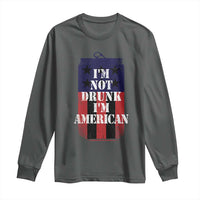 Funny Beer American Flag 4th of July Long Sleeve Shirt Not Drunk I am American Merica USA - Wonder Print Shop