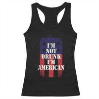 Funny Beer American Flag 4th of July Racerback Tank Top Not Drunk I am American Merica USA - Wonder Print Shop