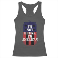 Funny Beer American Flag 4th of July Racerback Tank Top Not Drunk I am American Merica USA - Wonder Print Shop