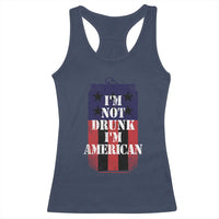 Funny Beer American Flag 4th of July Racerback Tank Top Not Drunk I am American Merica USA - Wonder Print Shop