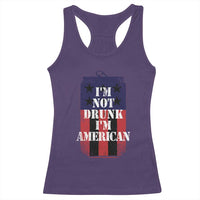 Funny Beer American Flag 4th of July Racerback Tank Top Not Drunk I am American Merica USA - Wonder Print Shop