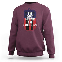 Funny Beer American Flag 4th of July Sweatshirt Not Drunk I am American Merica USA - Wonder Print Shop