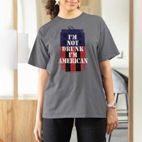 Funny Beer American Flag 4th of July T Shirt For Women Not Drunk I am American Merica USA - Wonder Print Shop