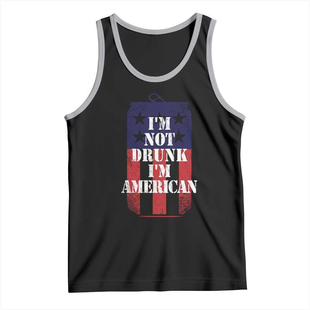 Funny Beer American Flag 4th of July Tank Top Not Drunk I am American Merica USA - Wonder Print Shop