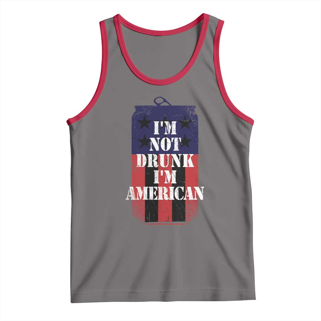 Funny Beer American Flag 4th of July Tank Top Not Drunk I am American Merica USA - Wonder Print Shop