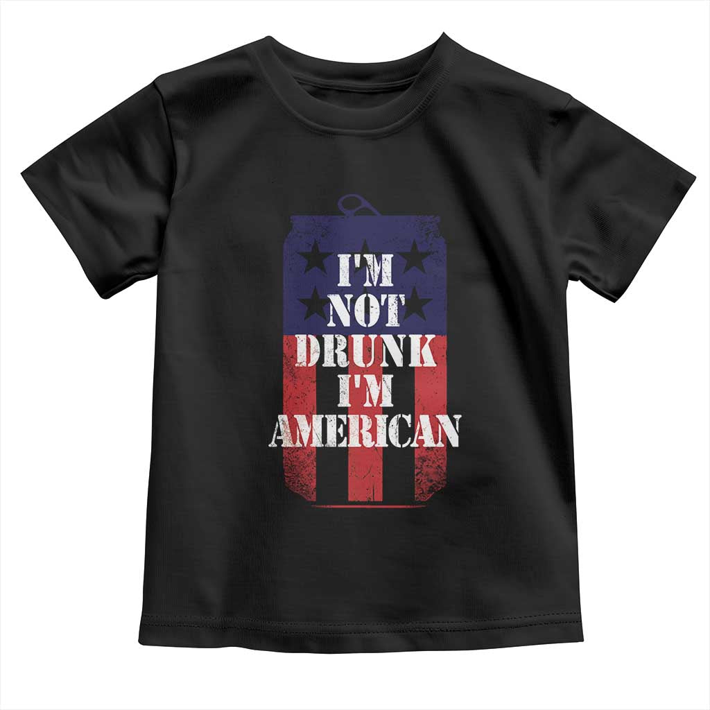 Funny Beer American Flag 4th of July Toddler T Shirt Not Drunk I am American Merica USA - Wonder Print Shop