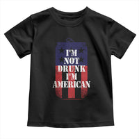 Funny Beer American Flag 4th of July Toddler T Shirt Not Drunk I am American Merica USA - Wonder Print Shop