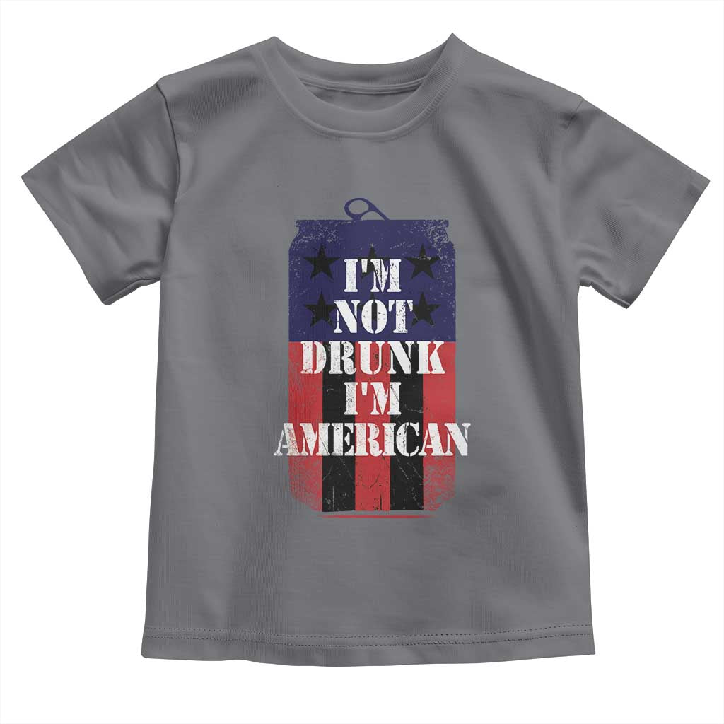 Funny Beer American Flag 4th of July Toddler T Shirt Not Drunk I am American Merica USA - Wonder Print Shop