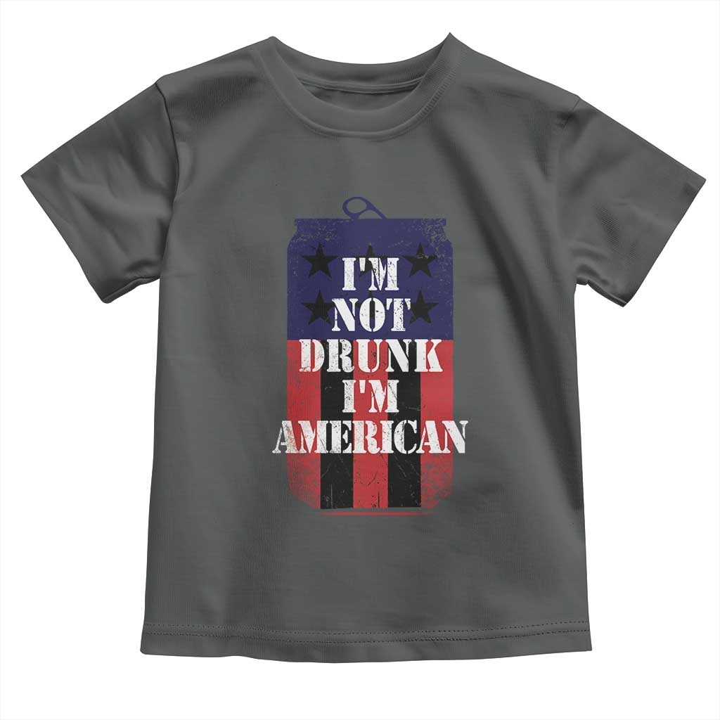 Funny Beer American Flag 4th of July Toddler T Shirt Not Drunk I am American Merica USA - Wonder Print Shop